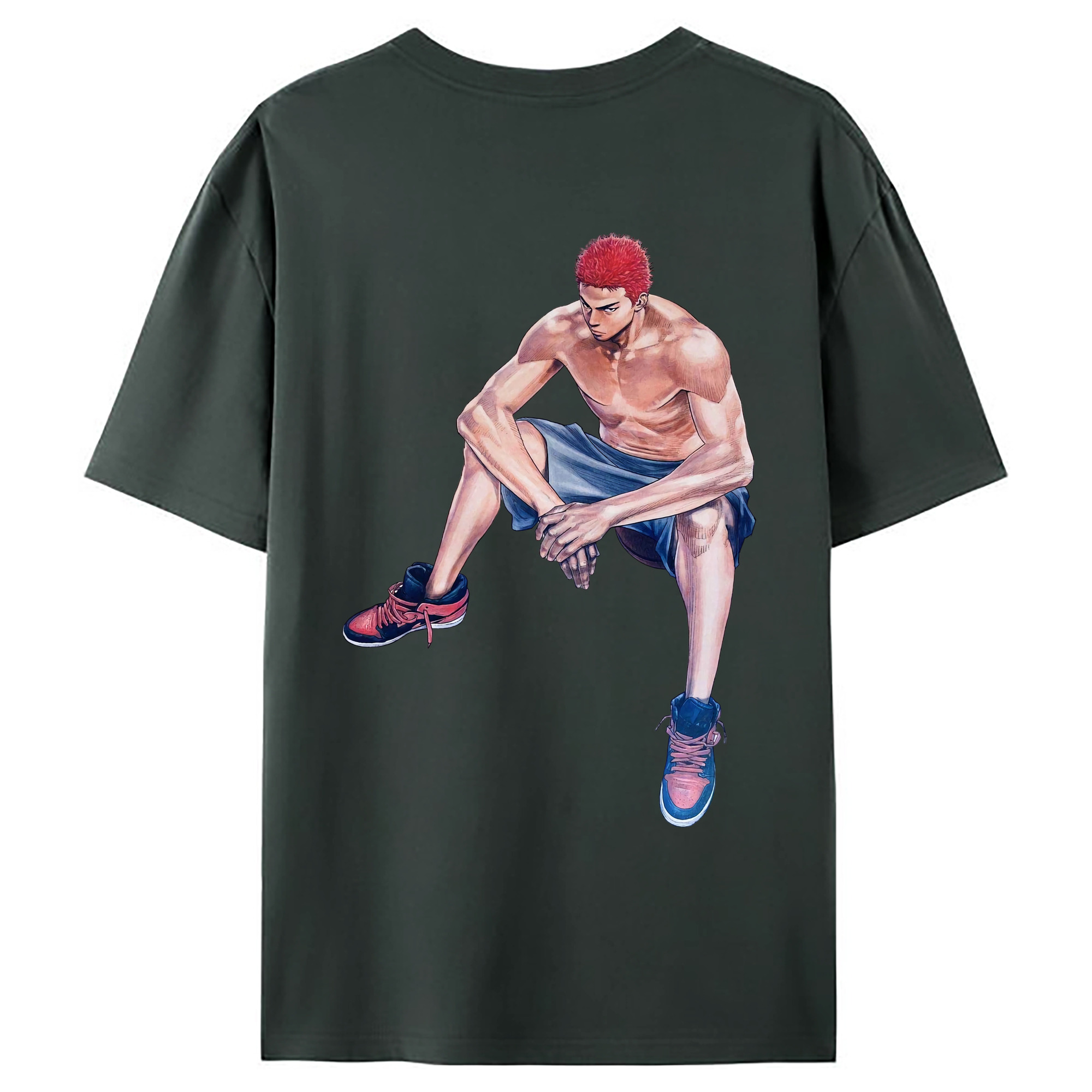 （画像用） SLAM DUNK／スラムダンク 綿100％ メンズ半袖Tシャツ（バックプリント） 通気性